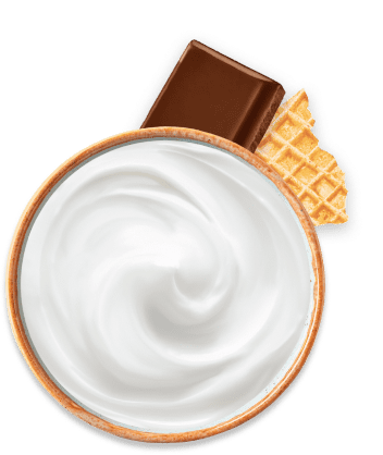 Milchcreme mit Waffeln